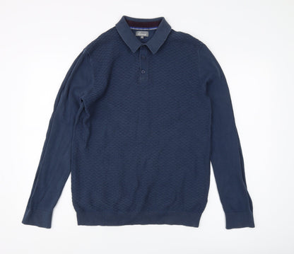 Additional front view of Linea Men's Blue Collared jumper M