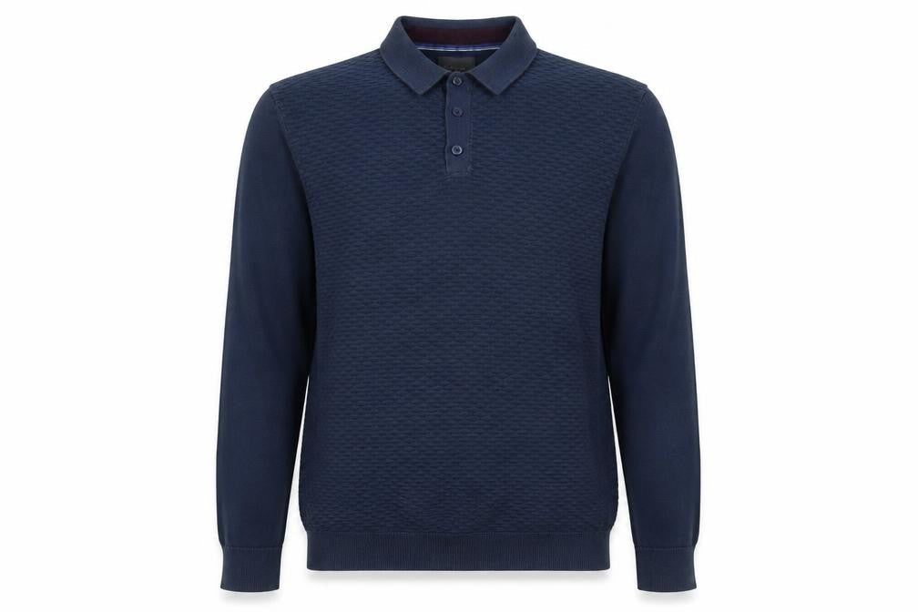 Linea Men's Blue Collared Pullover Jumper M