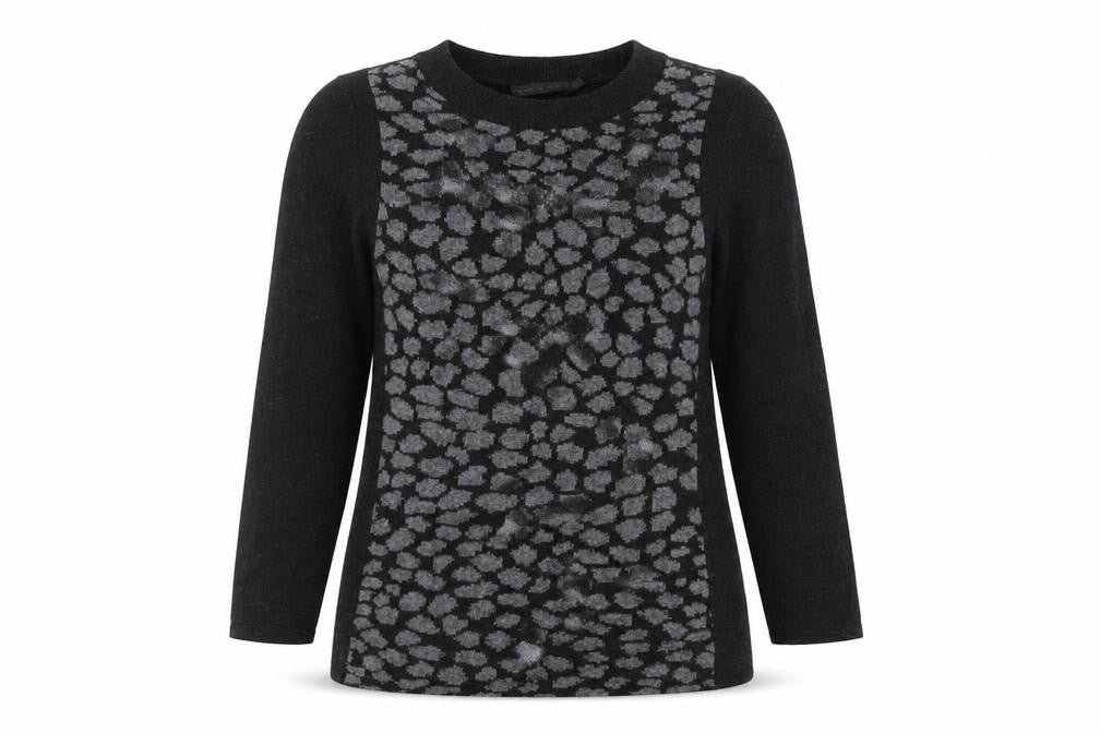 David Lawrence Women's Black Animal Print Jumper, Size S