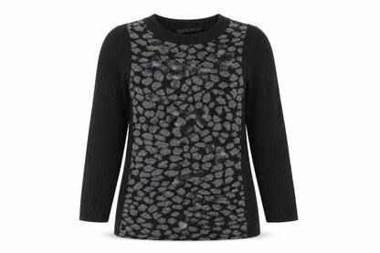 David Lawrence Women's Black Animal Print Jumper, Size S