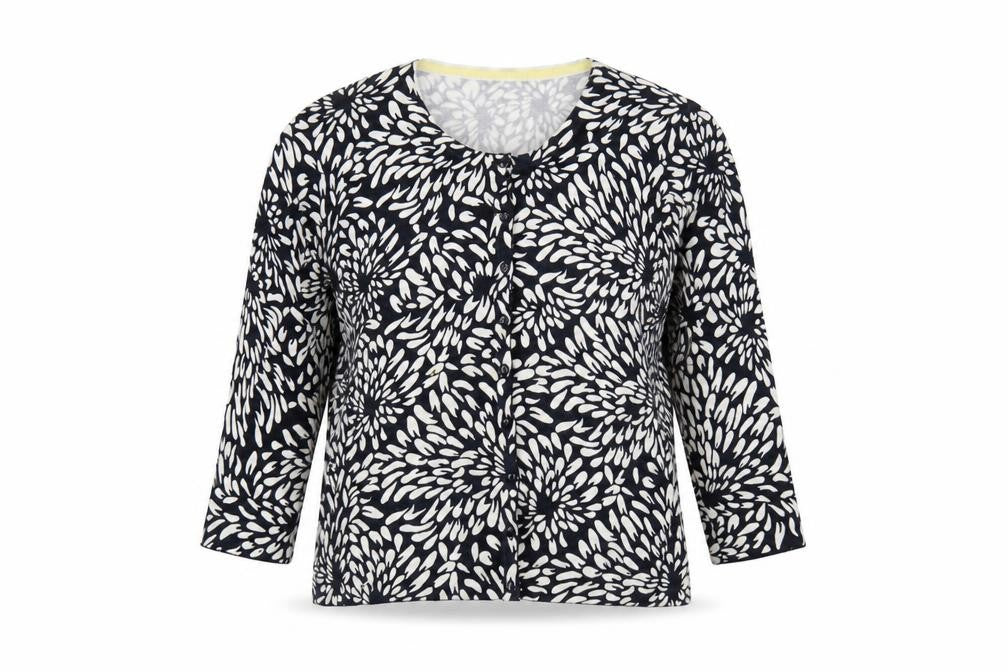 Precis Women's Black Floral Cardigan Medium Petite