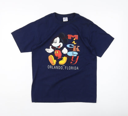 Front view of Velva Sheen boys’ blue disney mickey mouse t-shirt - l, graphic