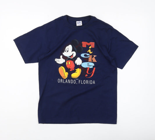 Front view of Velva Sheen boys’ blue disney mickey mouse t-shirt - l, graphic