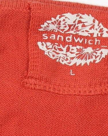 Sandwich Red Women's Cardigan L Tie Front Knit
