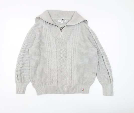 U.S. Polo Assn. Women's Grey Full Zip Jumper, Size 10
