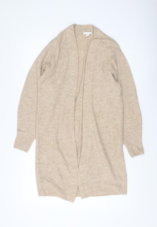 H&M Women's Beige Cardigan Open-Knit Lightweight XS