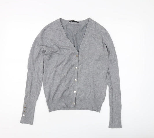 Zara Women’s Grey V-Neck Cardigan Size 12