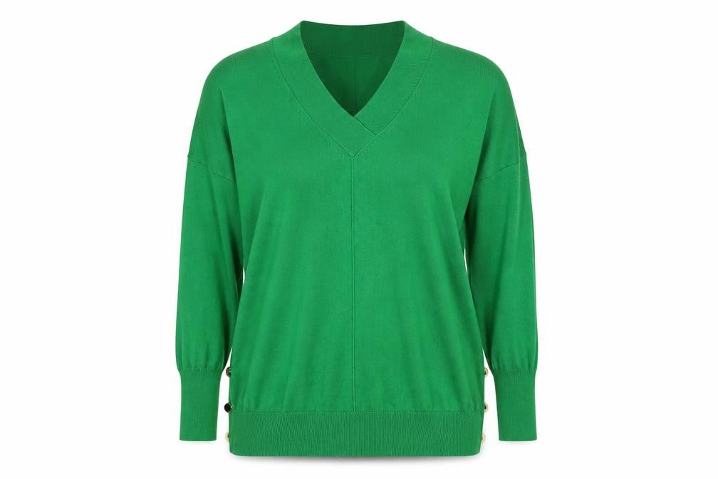 Next Women's Green V-Neck Pullover Jumper L