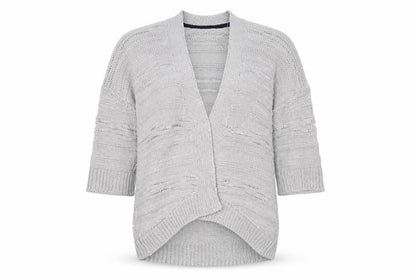 Front view of Marks & Spencer Silver Open-Knit Cardigan