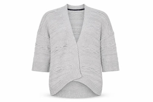Front view of Marks & Spencer Silver Open-Knit Cardigan