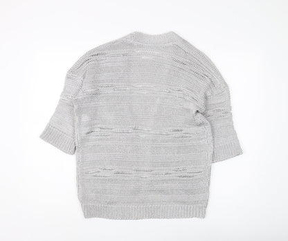 Back view of Marks & Spencer Silver Open-Knit Cardigan