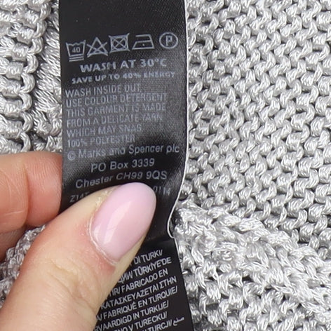 Marks and Spencer Silver Open-Knit Cardigan