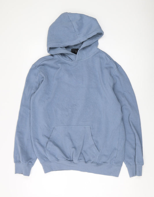 H&M Men's Blue Relaxed Pullover Hoodie XS