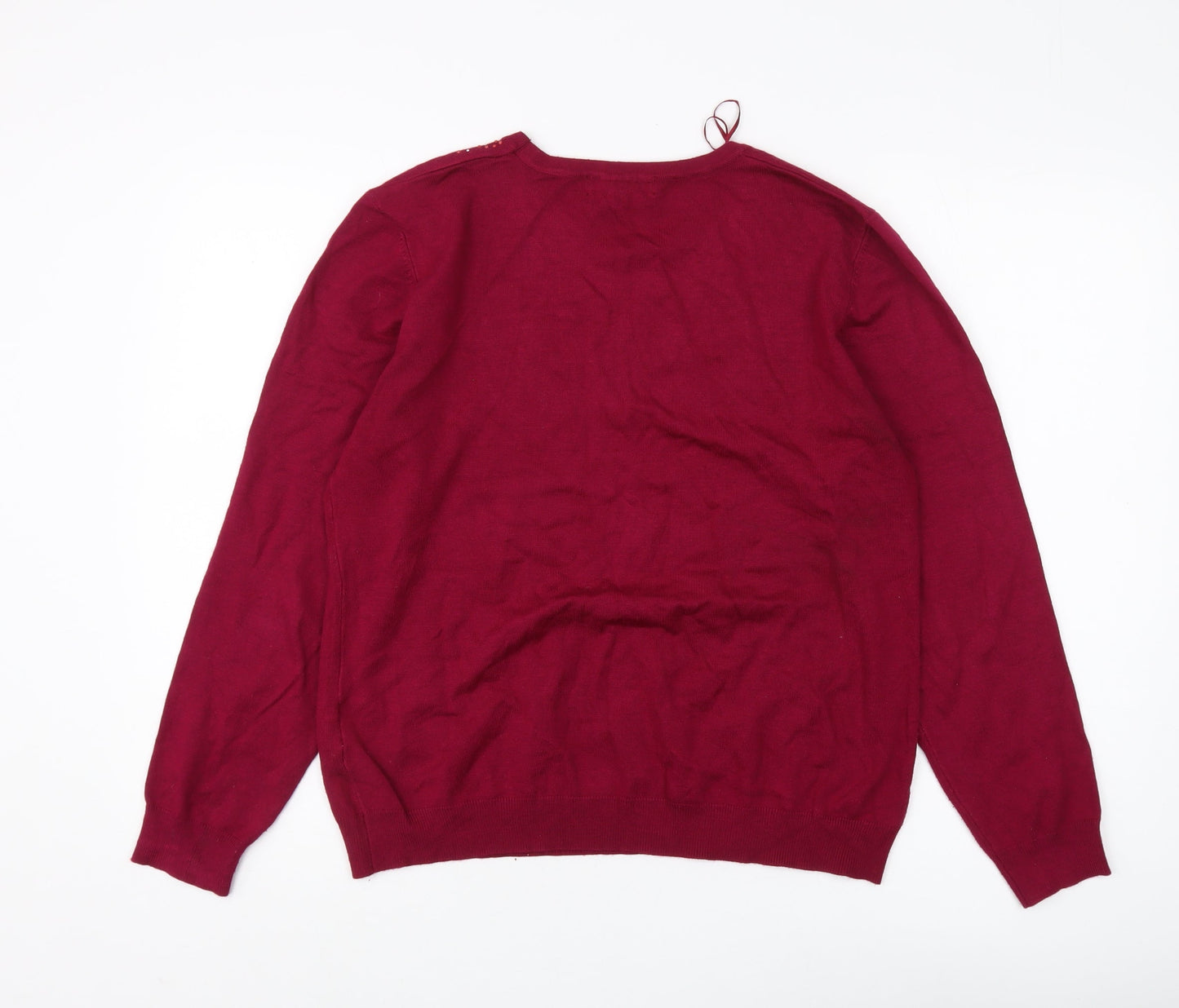 Mudflower Women's Red Pullover Jumper L