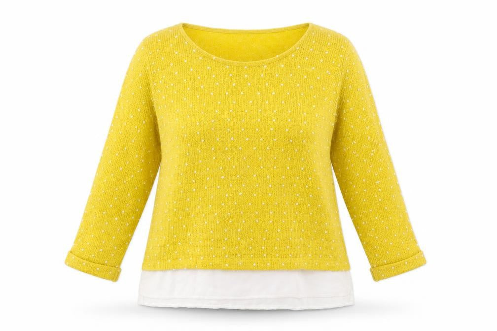 Stella Women's Yellow Polka Dot Pullover Jumper Size 12