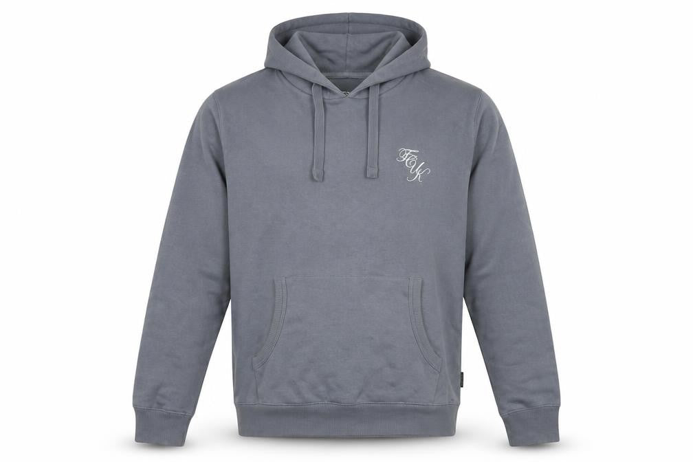 FCUK Men's Grey Pullover Hoodie, Size L, Logo Accent