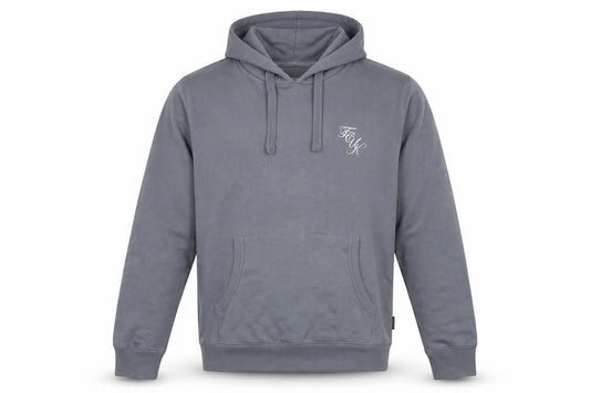 FCUK Men's Grey Pullover Hoodie, Size L, Logo Accent