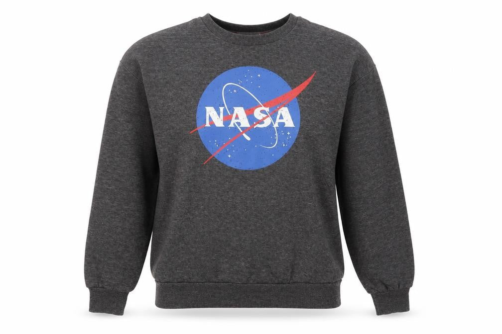 NASA Unisex Grey Logo Graphic Sweatshirt, Size 8, Pullover