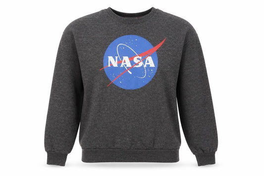 NASA Unisex Grey Logo Graphic Sweatshirt, Size 8, Pullover