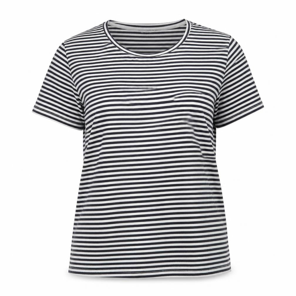 Tif Tiffy Women's Striped T-Shirt, Black/White, Medium
