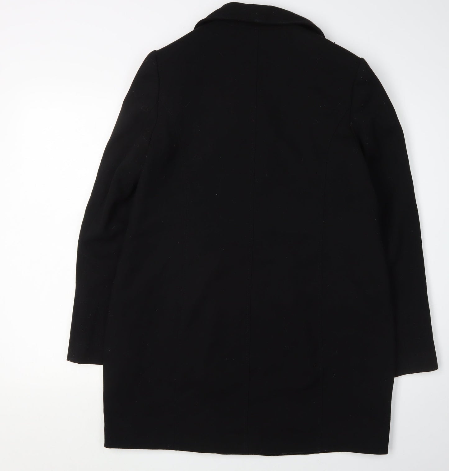 Jasper Conran Women's Black Coat Size 12 Slim Zip Mid-Length