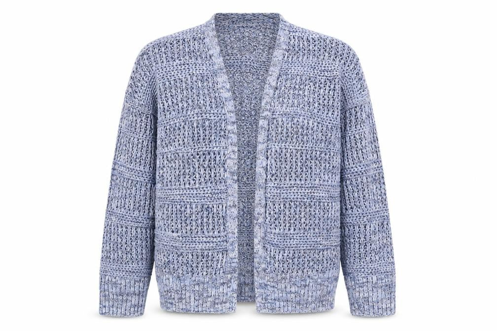 GAP Women's Blue Knit Open-Knit Cardigan M