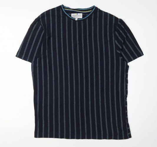 Larsson & Co Men's Black Small Striped T-Shirt