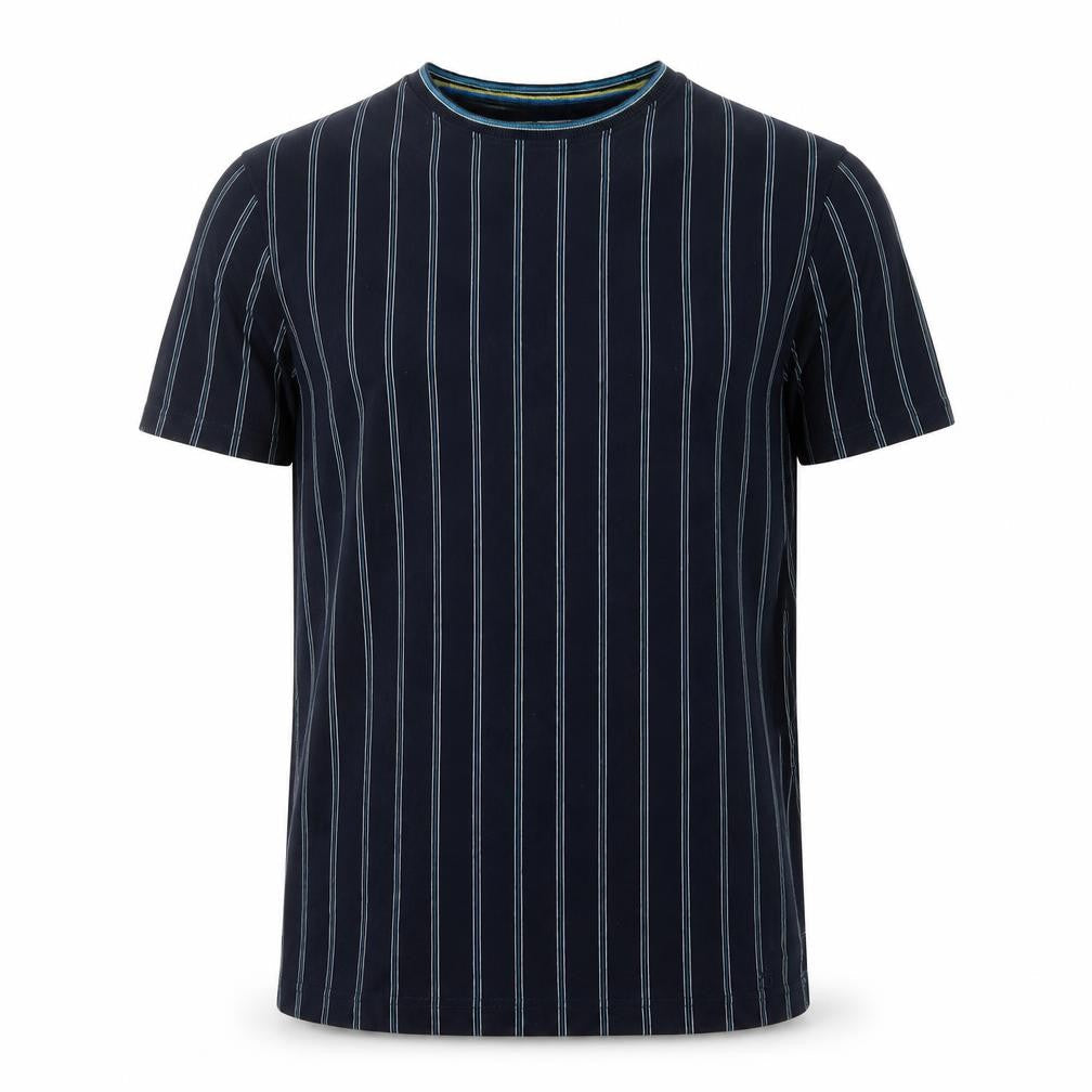 Larsson & Co Men's Black Small Striped T-Shirt