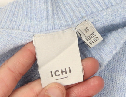 Close-up detail of ICHI Women's Blue XS jumper