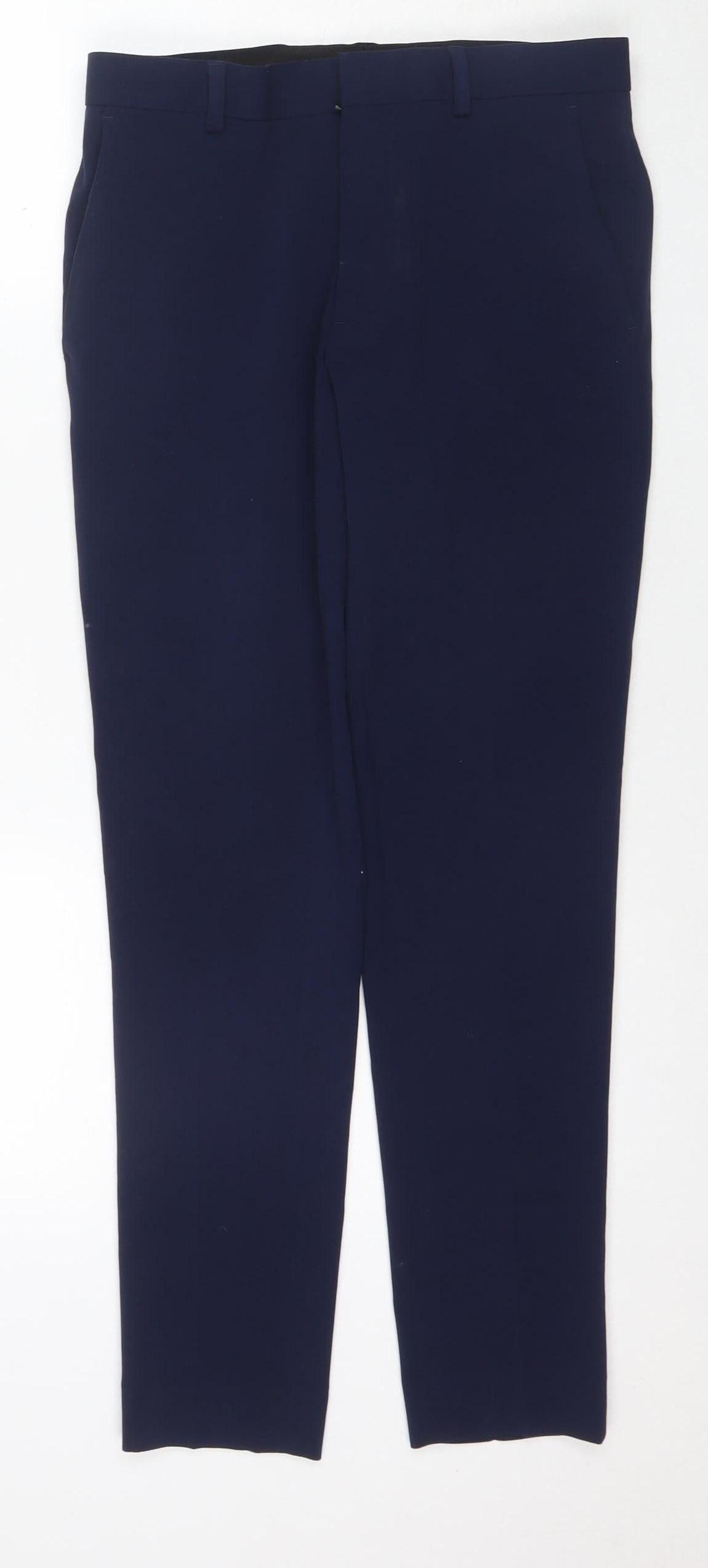 ASOS Women's Blue Straight Trousers Size 10