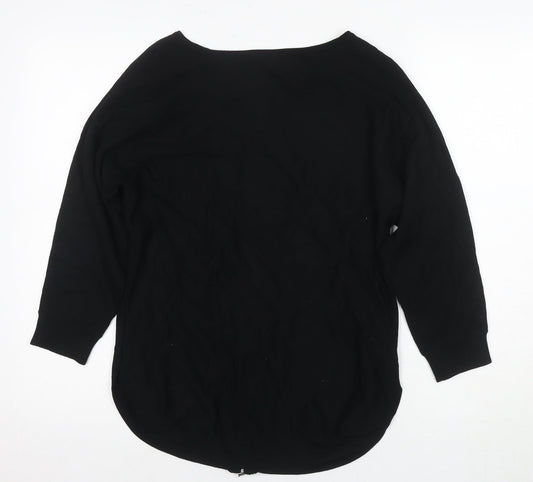 Monsoon Women's Black Full Zip Boat Neck Jumper S