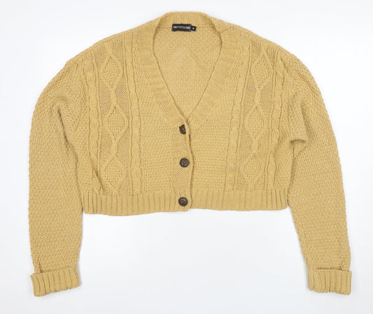 PrettyLittleThing Women's Beige Cardigan M - Casual