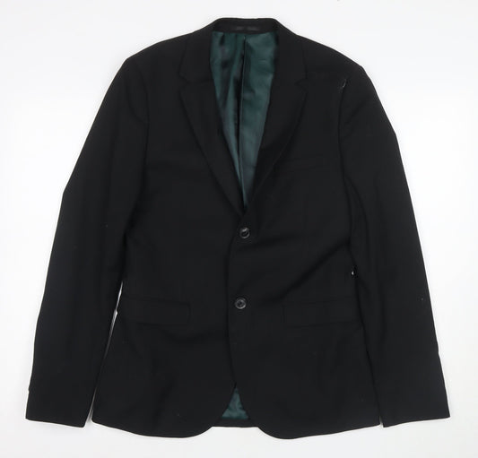 Topman Men's Black Slim Blazer, Size 38, Formal Wear