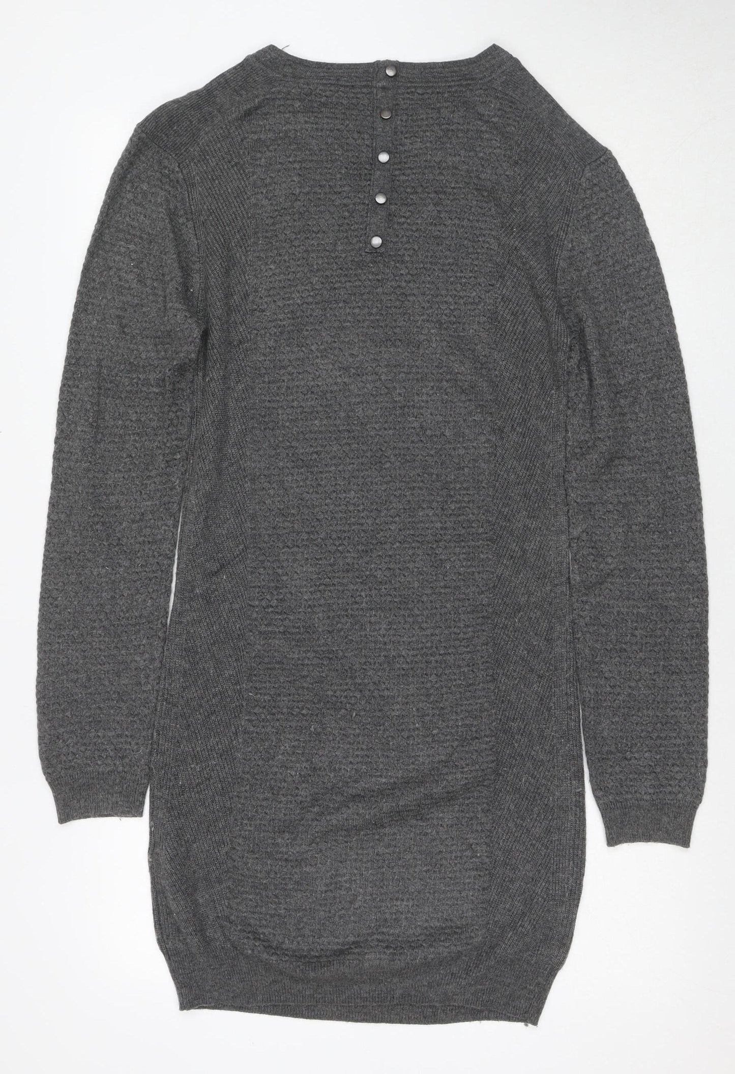 Warehouse Women's Grey Wool Jumper Dress Size 8