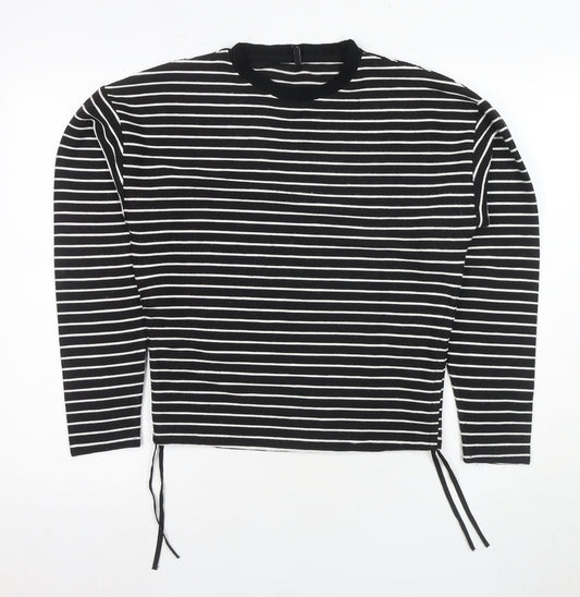 ONLY Women's Black Striped Long Sleeve Top M