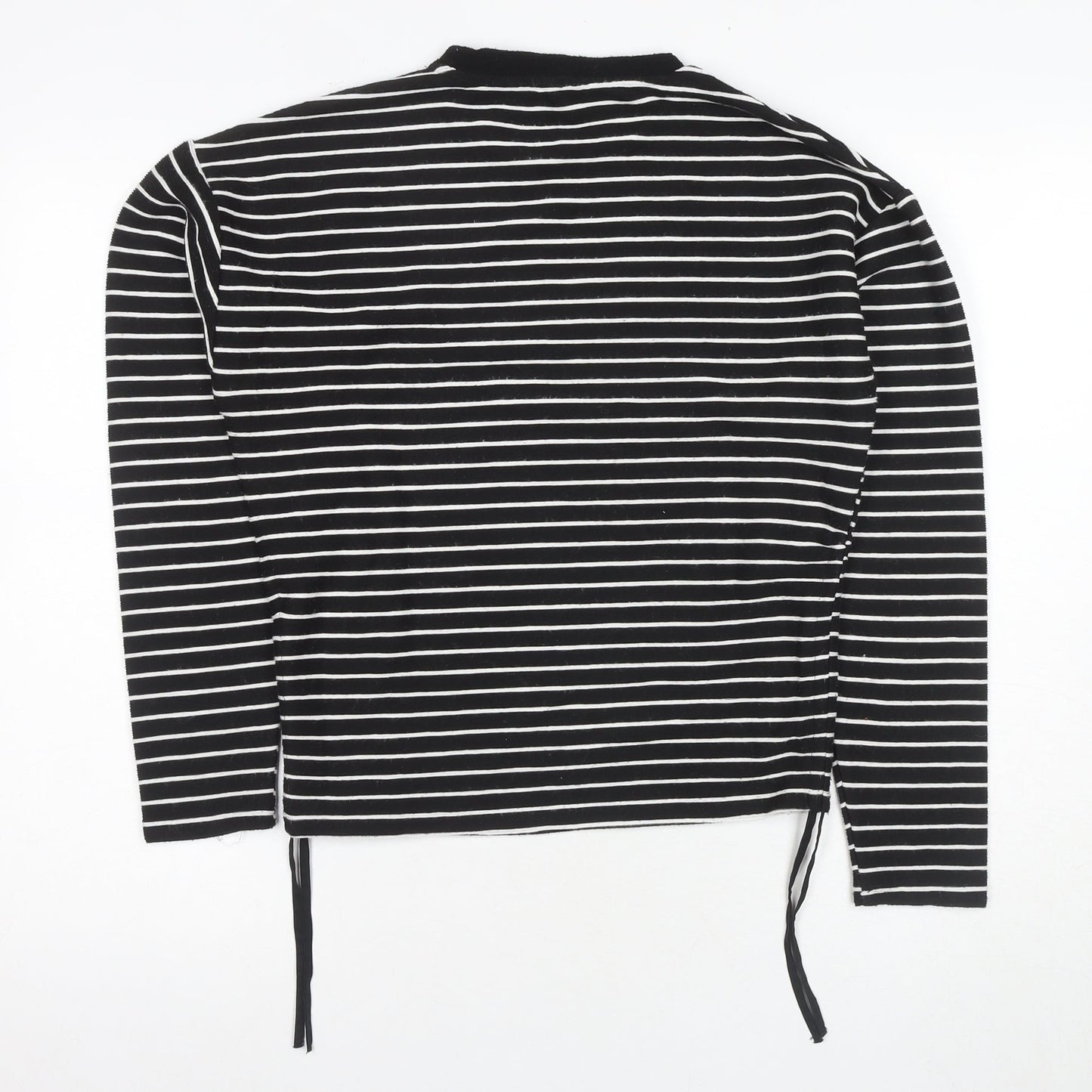 ONLY Women's Black Striped Long Sleeve Top M