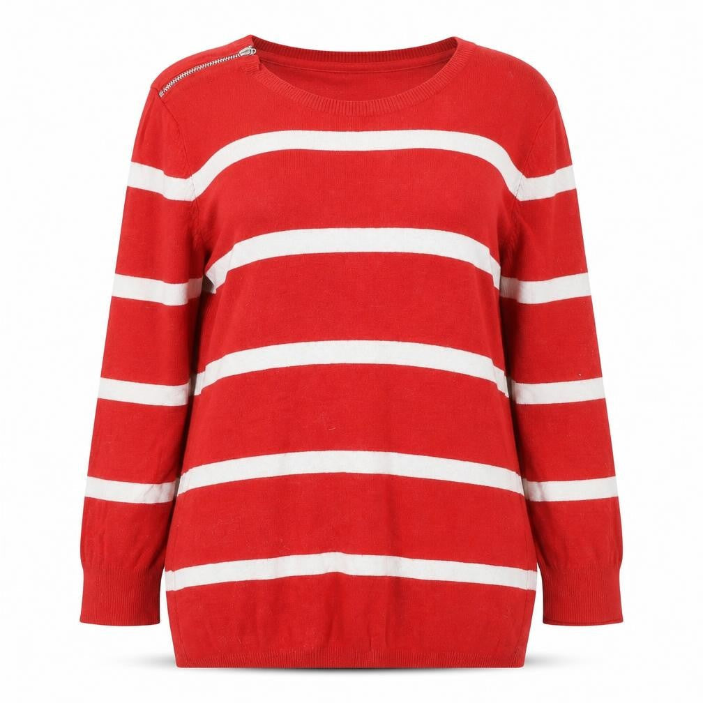 The Collection Red Striped Women's Jersey Blouse Size 16