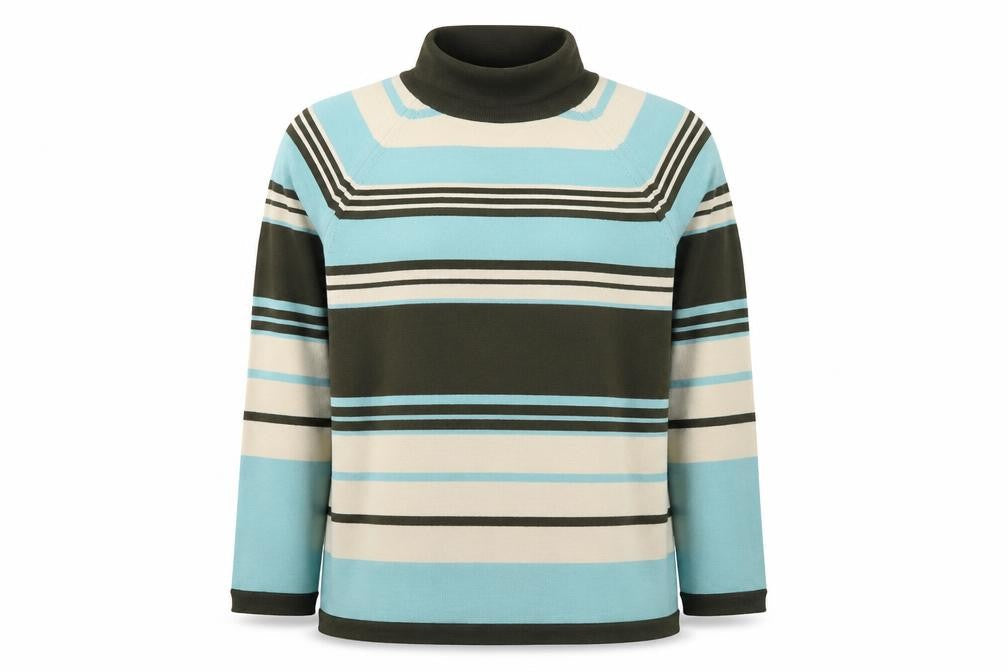 p4d Women's Multicoloured Roll Neck Jumper