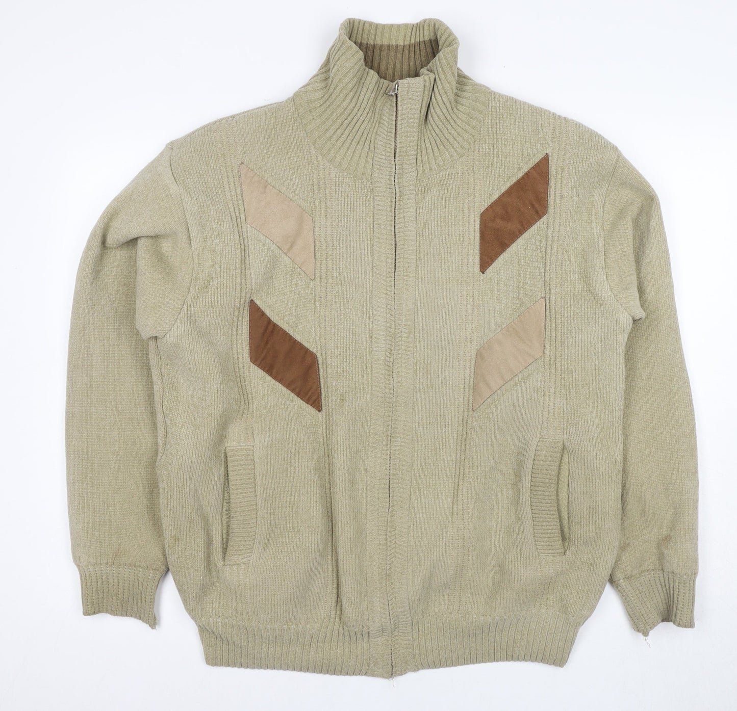J. Wills Men's Beige Full Zip Retro Jacket Size M