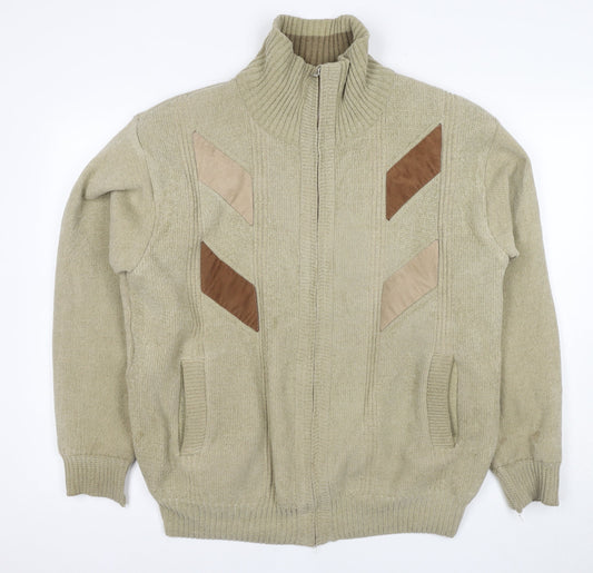 J. Wills Men's Beige Full Zip Retro Jacket Size M
