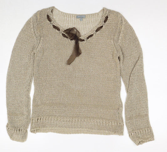 Marks and Spencer Womens Beige M Open-Knit Jumper