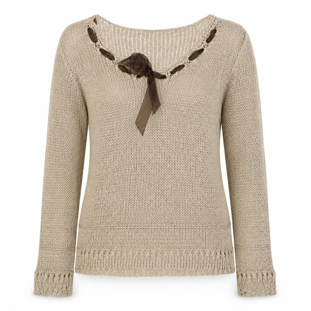 Marks & Spencer Womens Beige M Open-Knit Jumper