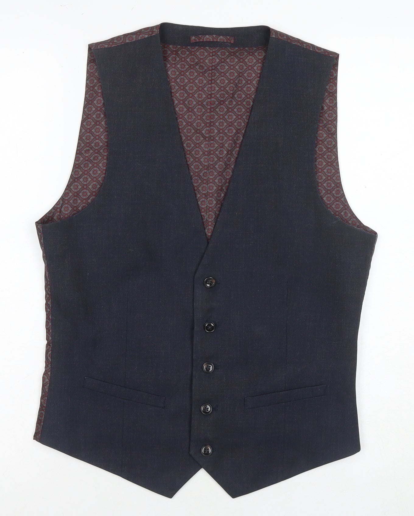 Burton Mens Brown Slim Fit Suit Waistcoat S