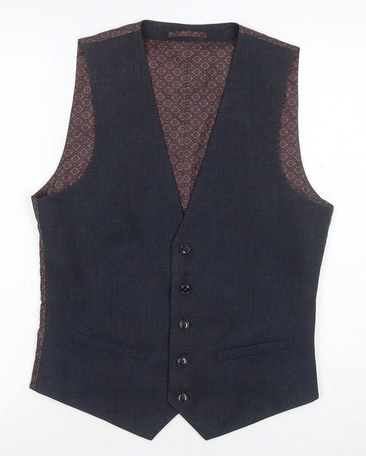 Burton Mens Brown Slim Fit Suit Waistcoat S