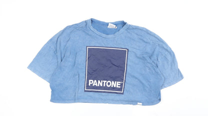 Pantone Women's Blue Classic Cropped T-Shirt, Size M