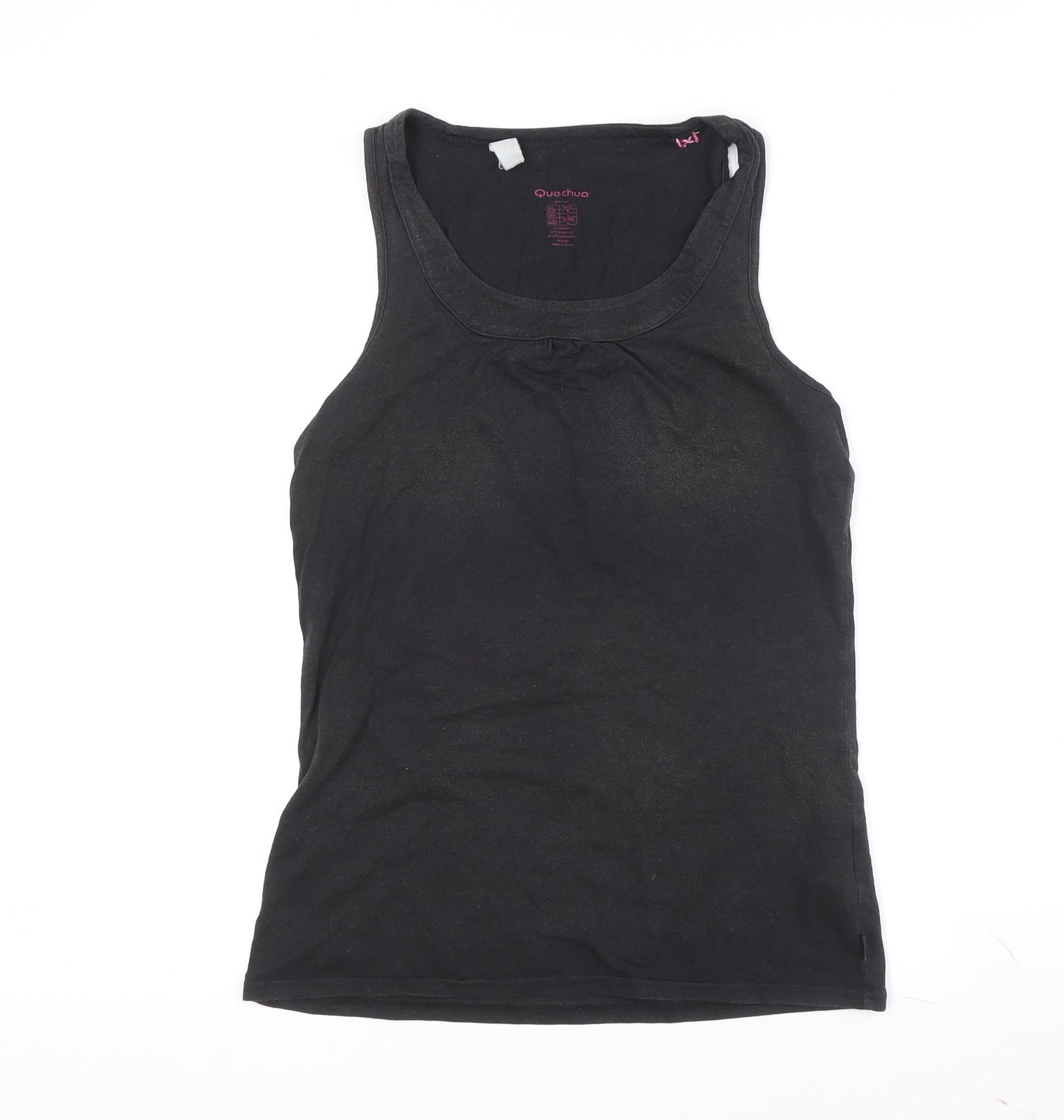 Quechua Women's Black Tank Top, Size M, Lightweight Jersey