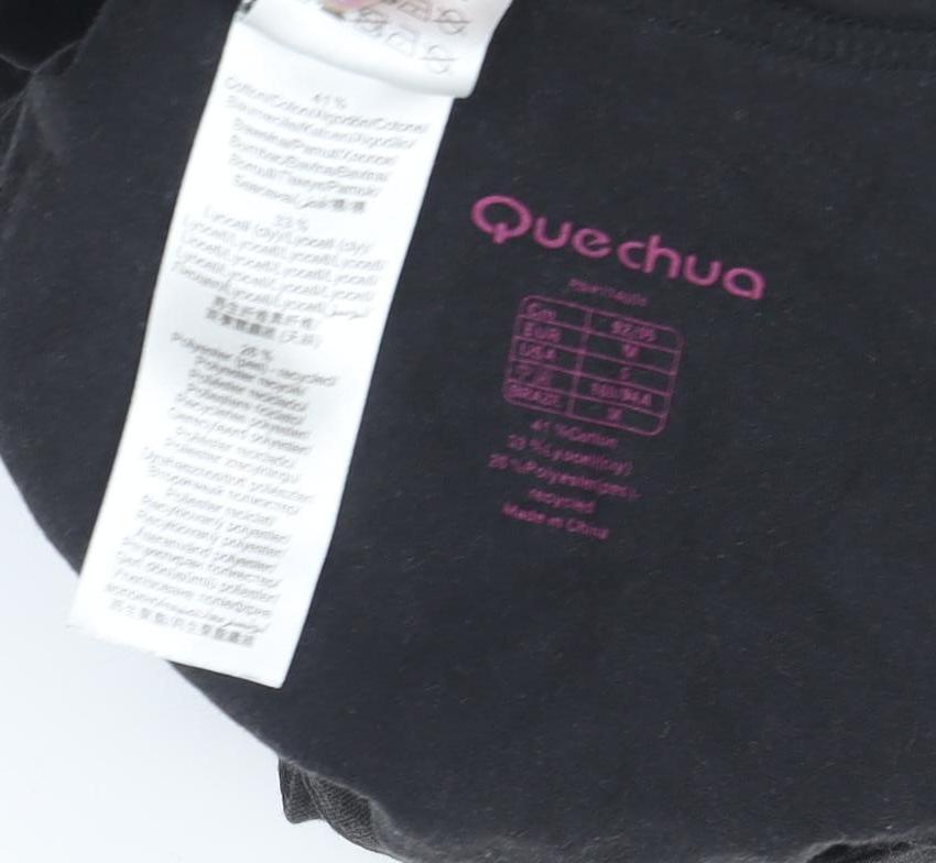 Quechua Women's Black Tank Top, Size M, Lightweight Jersey