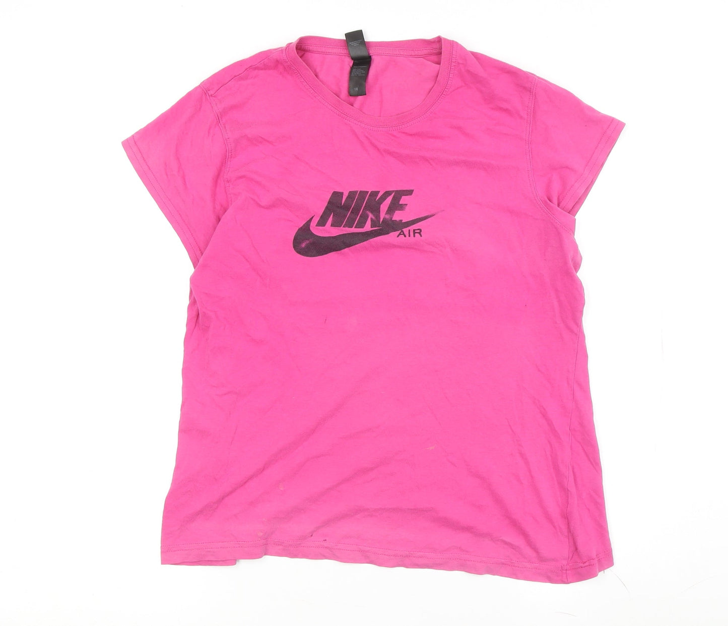 Interstate Women's Pink Basic T-Shirt, Crew Neck, Size 16