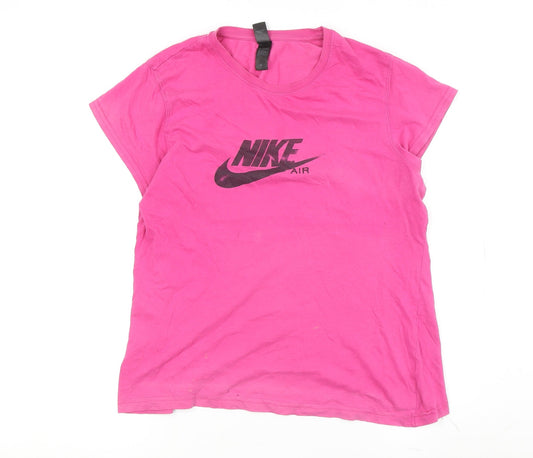 Interstate Women's Pink Basic T-Shirt, Crew Neck, Size 16