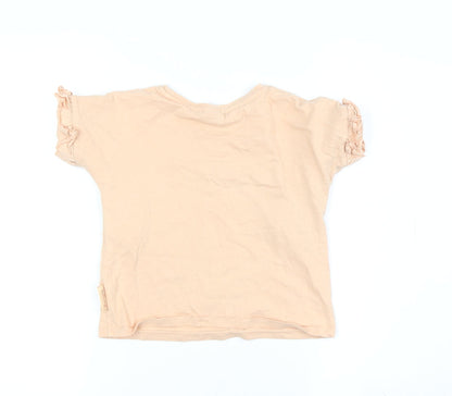 Back view of Disney girls’ beige minnie mouse graphic t-shirt, 4-5 years